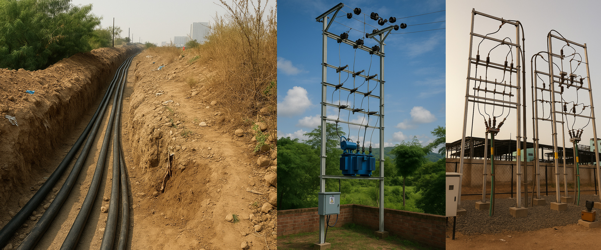 Underground & Overhead Distribution Network up to 33 KV